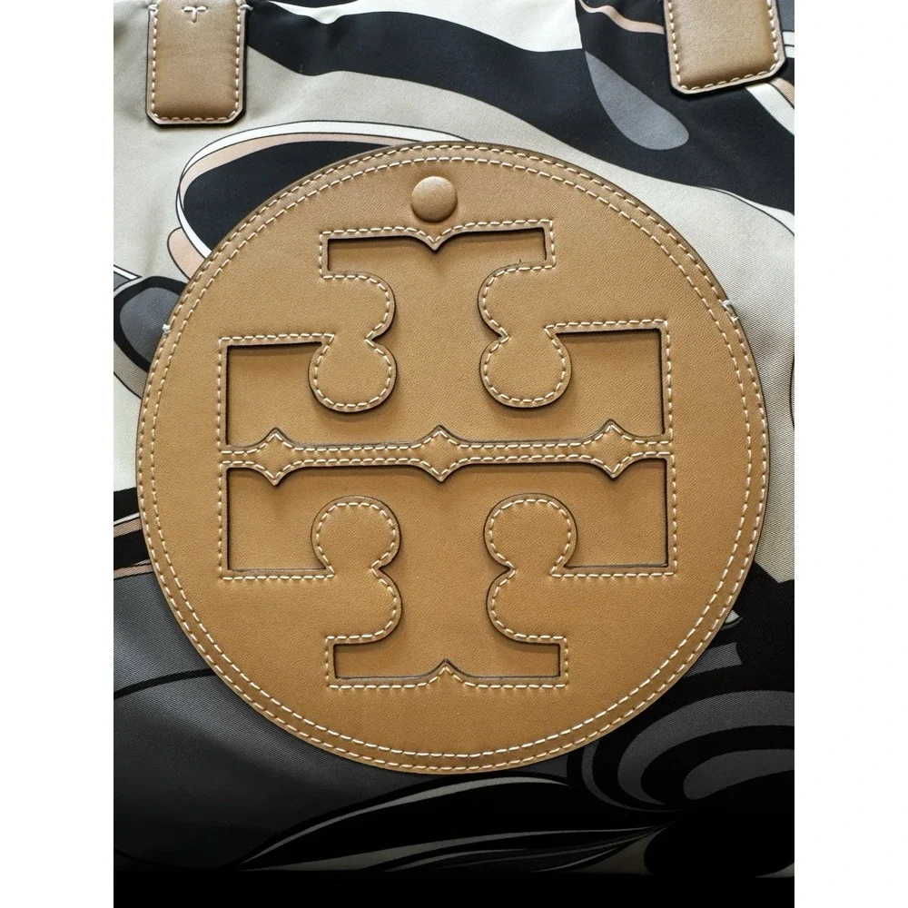 Tory Burch Ella Printed Tote Neutral Tulip Swirl Large 88237 Designer Bag